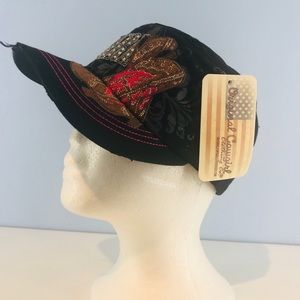 Brand New Cowgirl and Boots Cap Hat Black & Pink